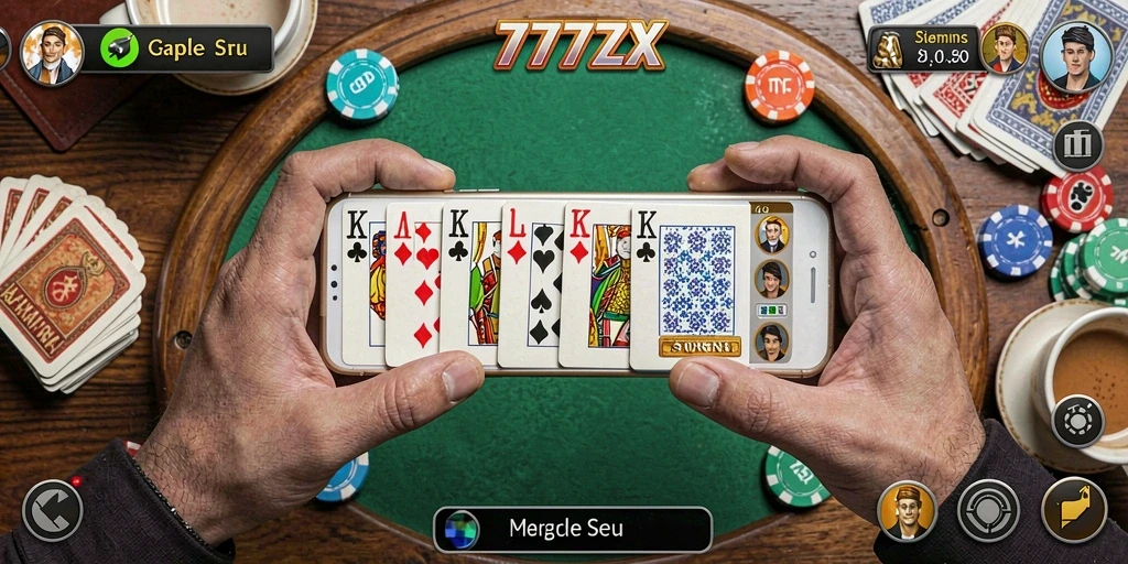 Screenshot gameplay <strong>777ZX</strong> memperlihatkan suasana seru bermain Gaple.