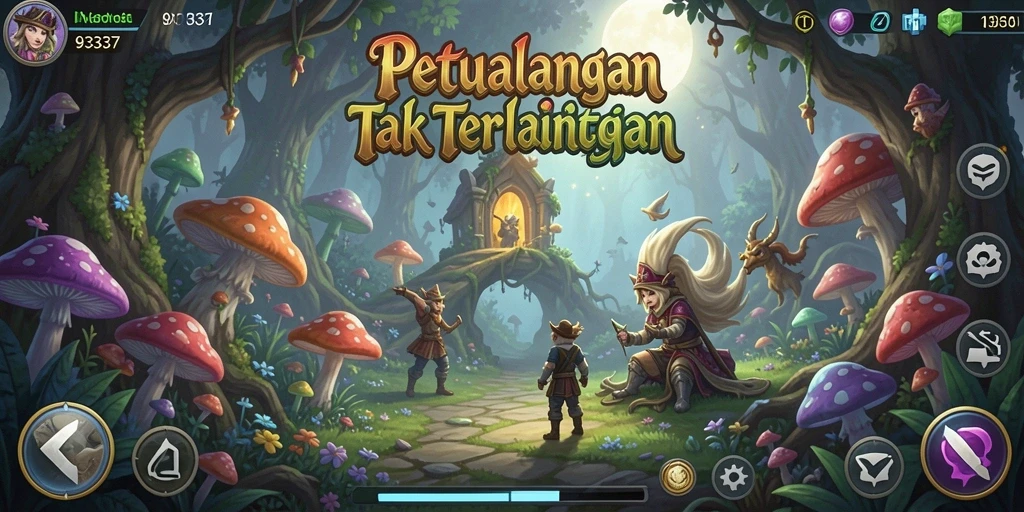 Tangkapan layar menampilkan pengalaman seru dalam permainan Adventure.