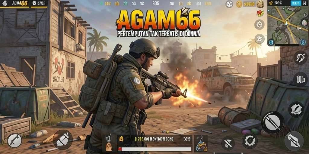 Screenshot gameplay AGAM66 yang seru dan mendebarkan dalam pertempuran Battle Royale.