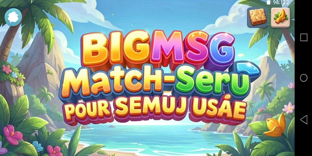 Tampilan gameplay seru dari BIGMSG yang menampilkan teka-teki Match-3.