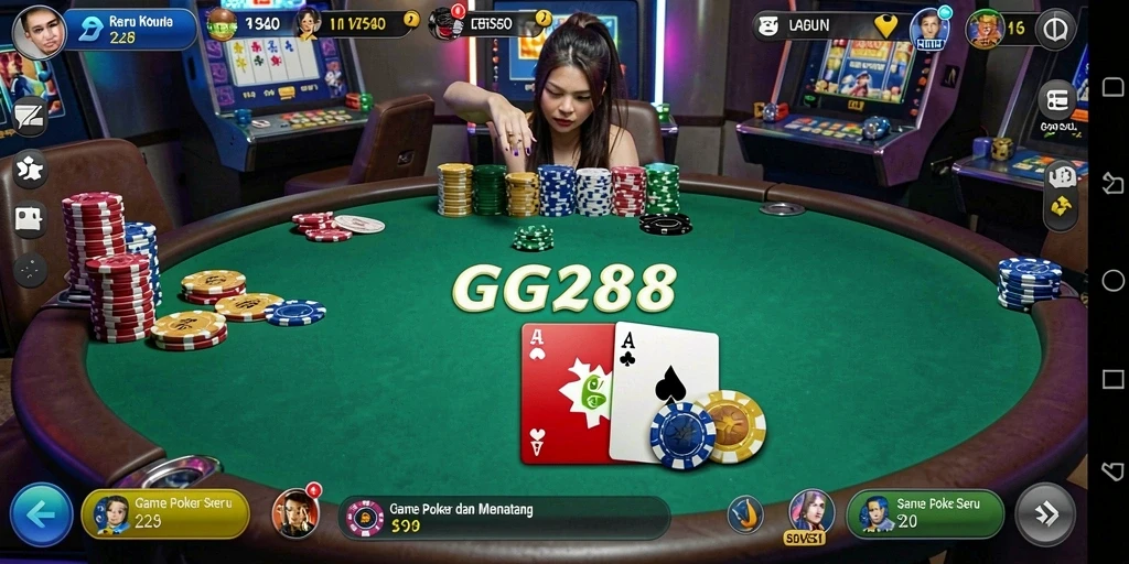 Screenshot gameplay GG288 menampilkan suasana seru permainan Poker.