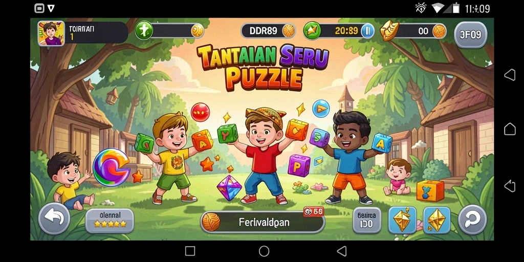 Tampilan utama gameplay IDR89 dengan tantangan puzzlenya yang menarik.
