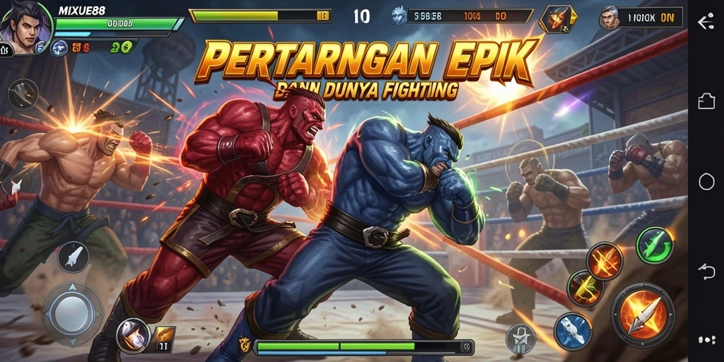 Gameplay MIXUE88 yang penuh aksi dan pertarungan mendebarkan.
