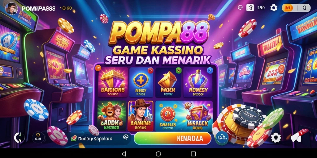 Screenshot utama POMPA88 menampilkan gameplay seru dan interaktif di kasino.