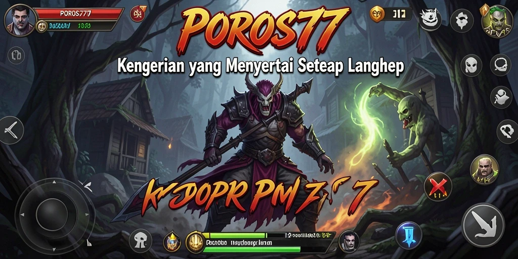 Screenshot POROS77 memperlihatkan suasana mencekam dalam gameplay Horror.