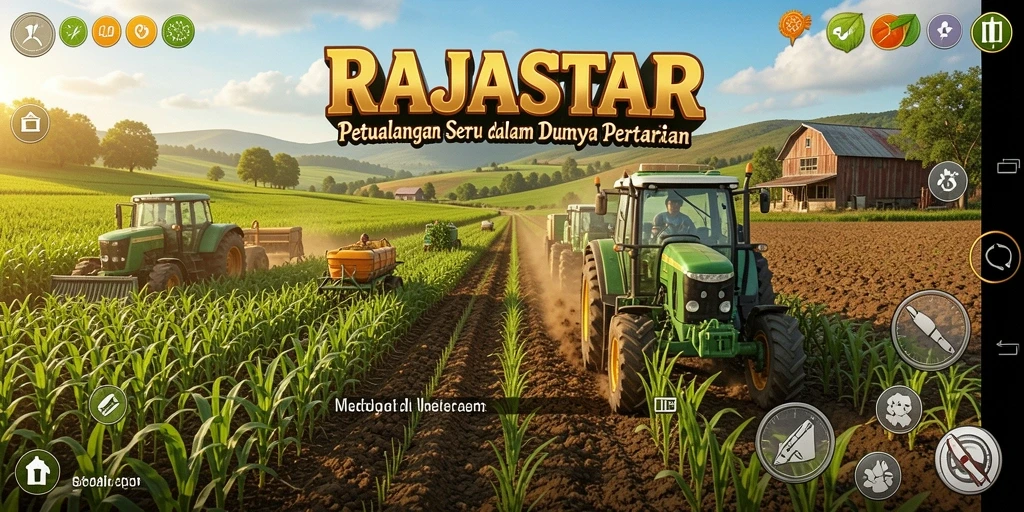 Tampilan menarik dari gameplay Farming RAJASTAR dengan berbagai tanaman.