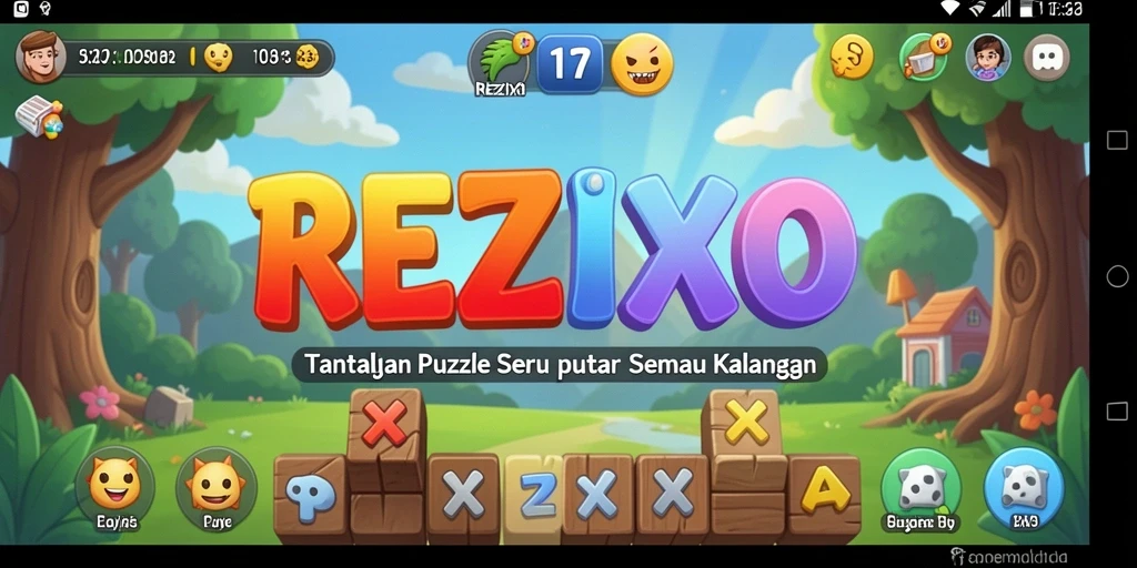 Tampilan gameplay REZIXO yang menantang dalam menyelesaikan puzzle.