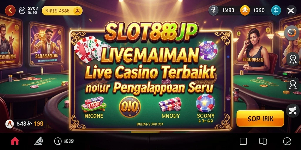 Tampilan gameplay menarik dari SLOT88JP dalam sesi Live Casino.