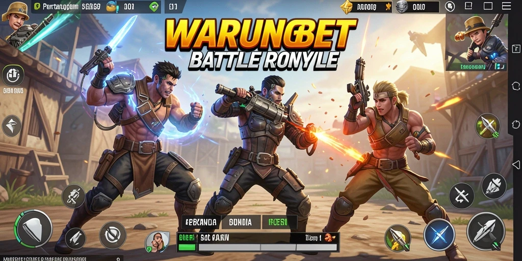 Screenshot utama WARUNGBET menampilkan aksi seru dalam permainan Battle Royale.